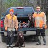 Pheasant hunting with friends, River is on the truck